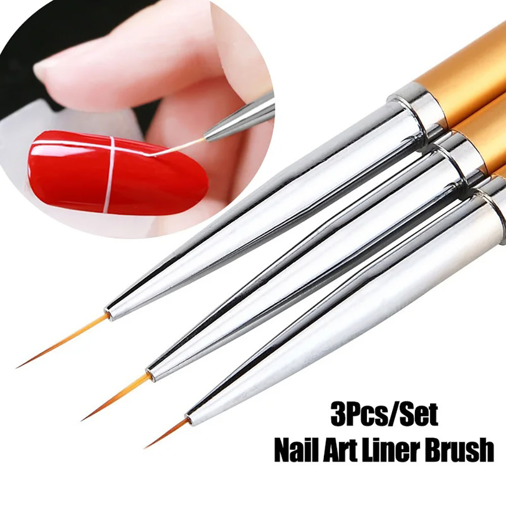 Detailing Brush Set - Lot de 3 pinceaux dorés pour