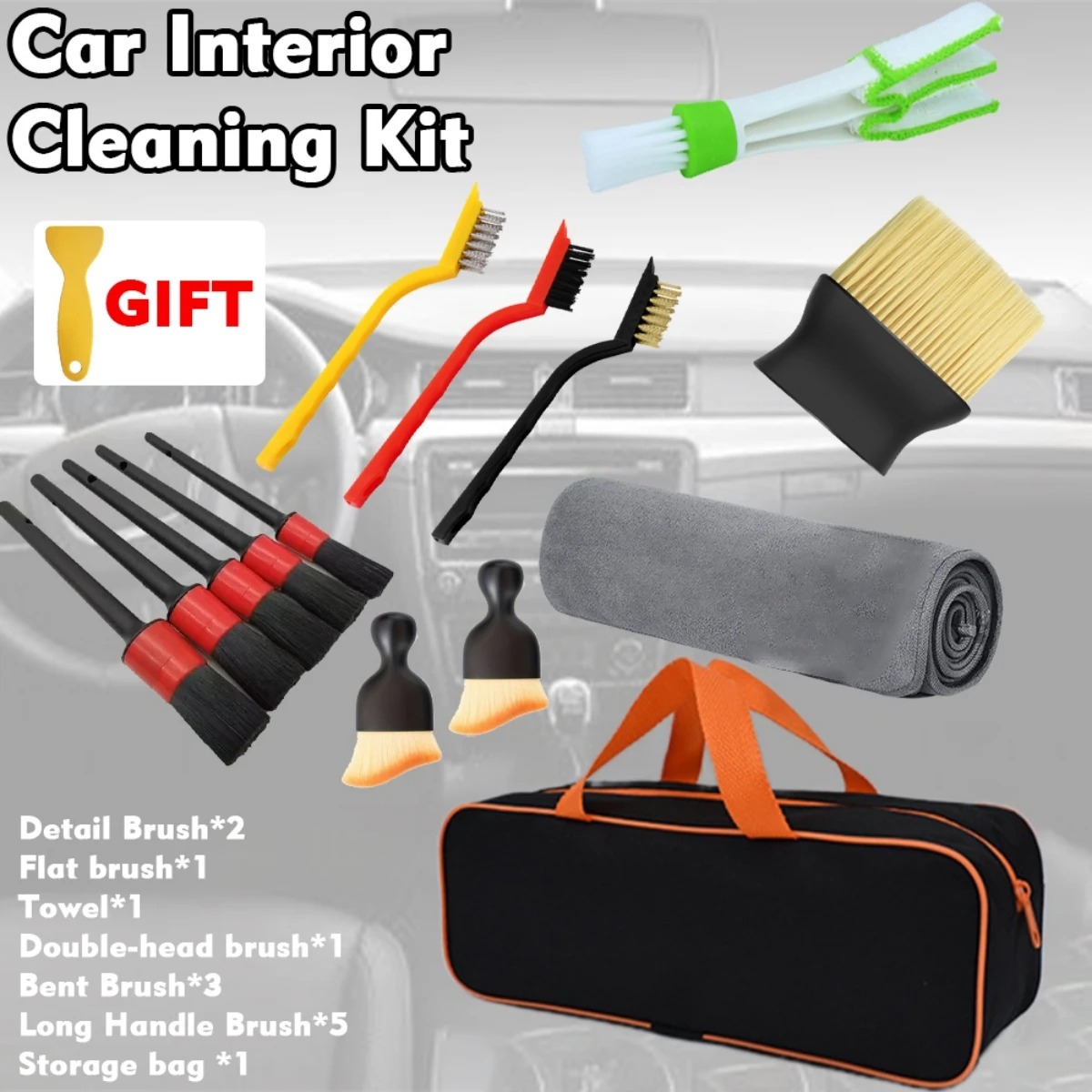 Dirt Brush Interior - Kit de brosses de nettoyage et